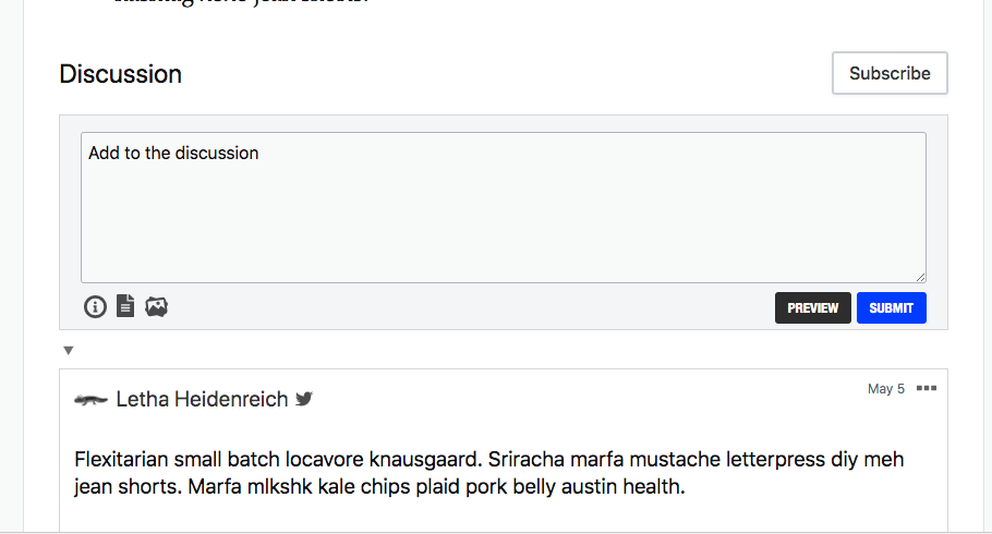 New comment subscription component
