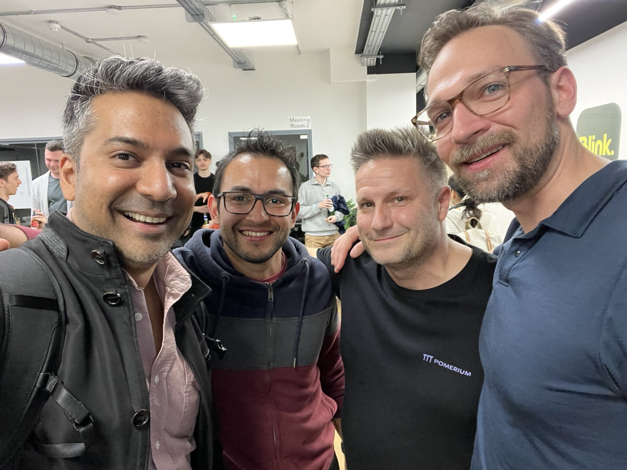 Me, Taz Singh, Peter Piekarczyk and Ruben Casas at React Advanced London