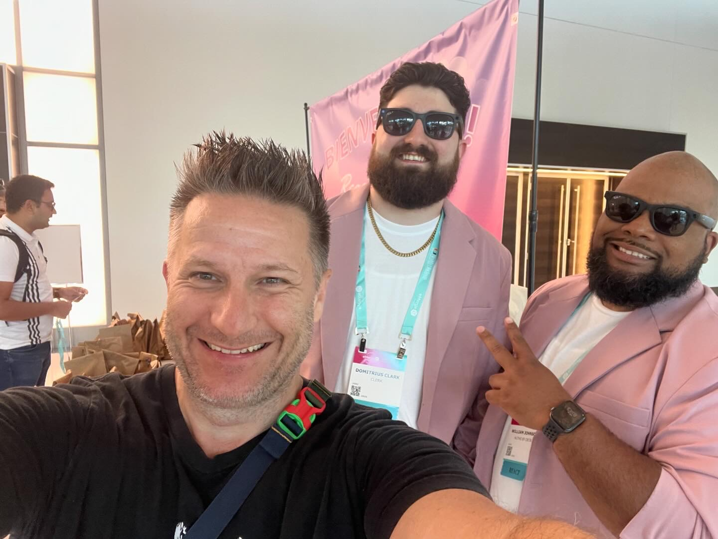 Hanging with my peeps and React Miami emcees Dom Clark and Will Johnson