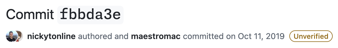 Unverified commit on GitHib
